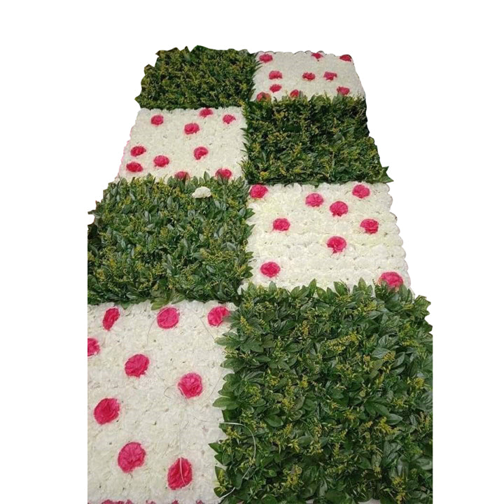 CARNITION AND GREEN LEAF CHECKS WALL GREEN LEAF, WHITE AND RANI CARNITION