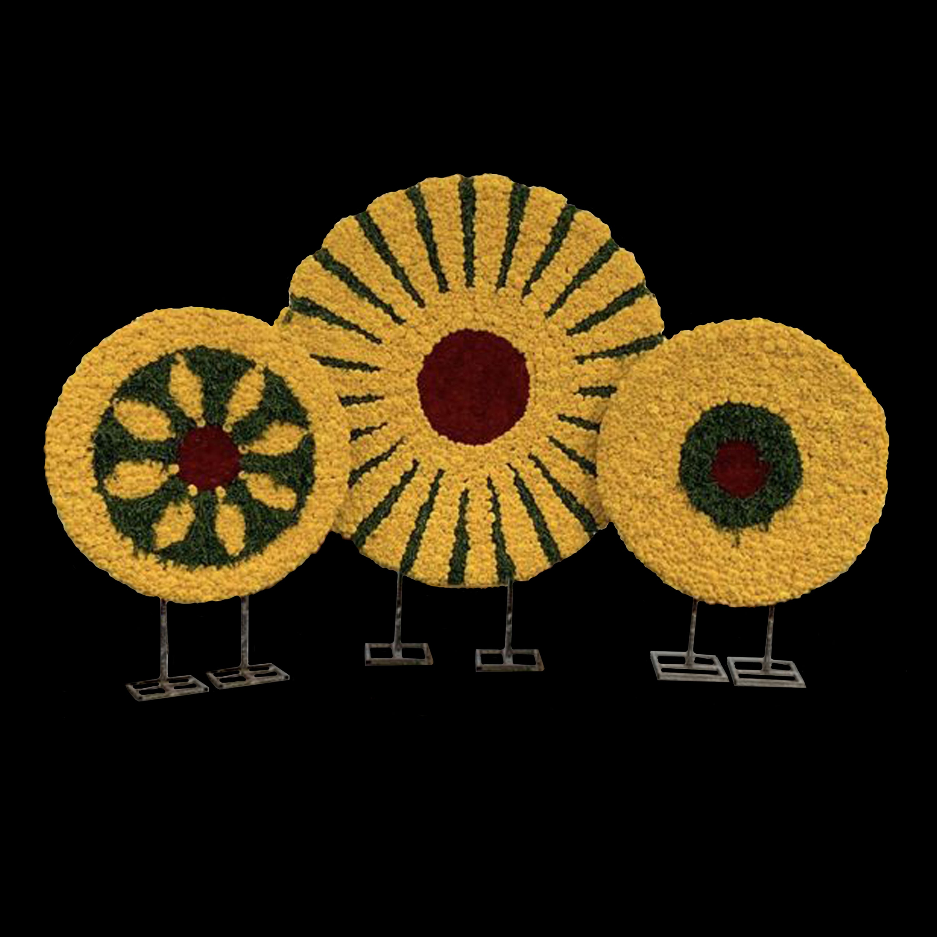 Artificial Flower Rangoli Centerpiece Set of 3