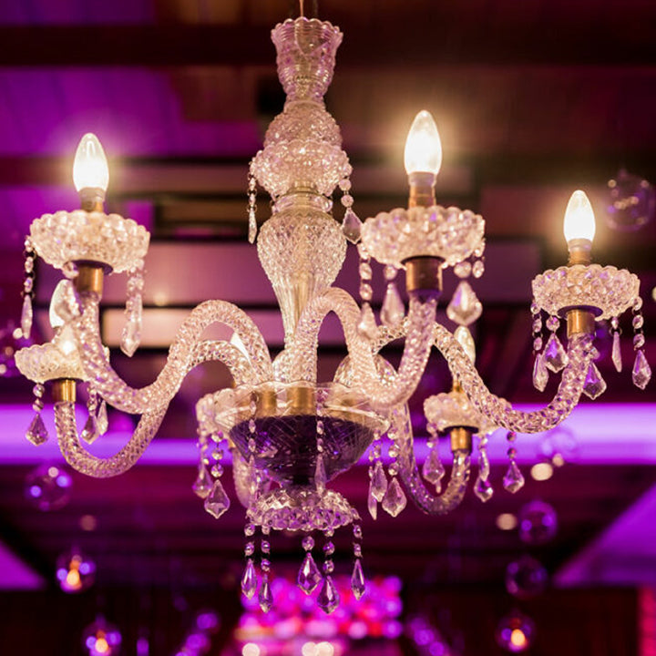 ACRYLIC CHANDELIER - 6 BULB - TRANSPARANT COLOUR
