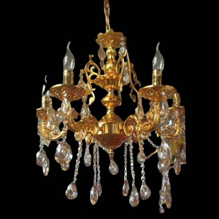 METAL BRASS FINESH 6 LIGHT CHANDELIER GOLDEN