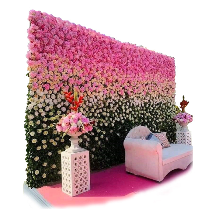 CARNITION AND GREEN GRASS WALL PANEL RED, RANI, PINK, PITHC AND WHITE