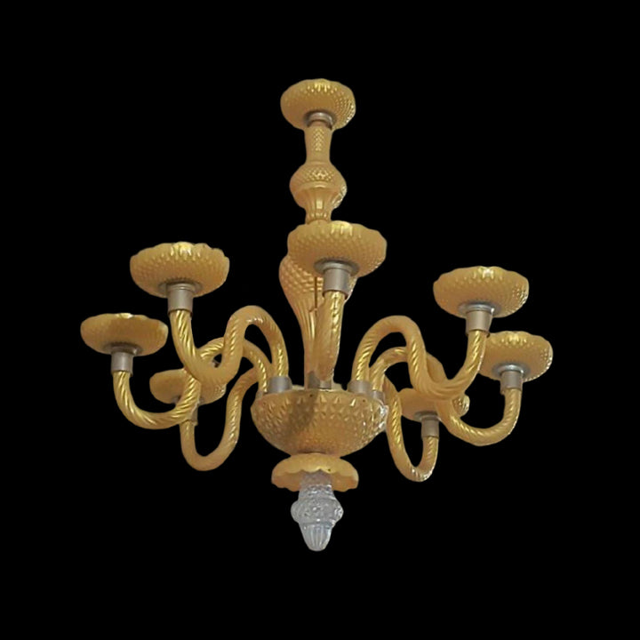 ACRYLIC CHANDELIER - 8 BULB GOLDEN COLOUR