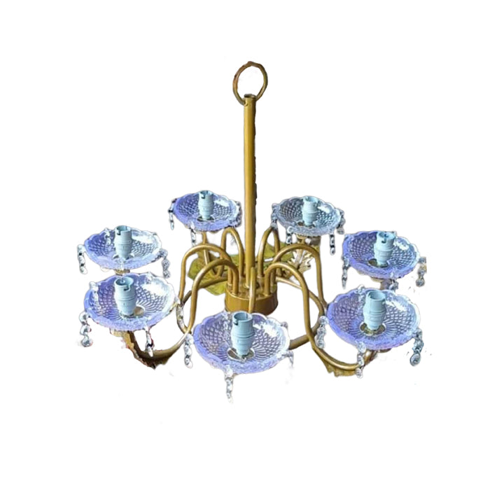 7 LIGHT METAL ACRYLIC KATORI CHANDELIER