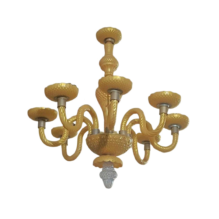 ACRYLIC CHANDELIER - 8 BULB GOLDEN COLOUR