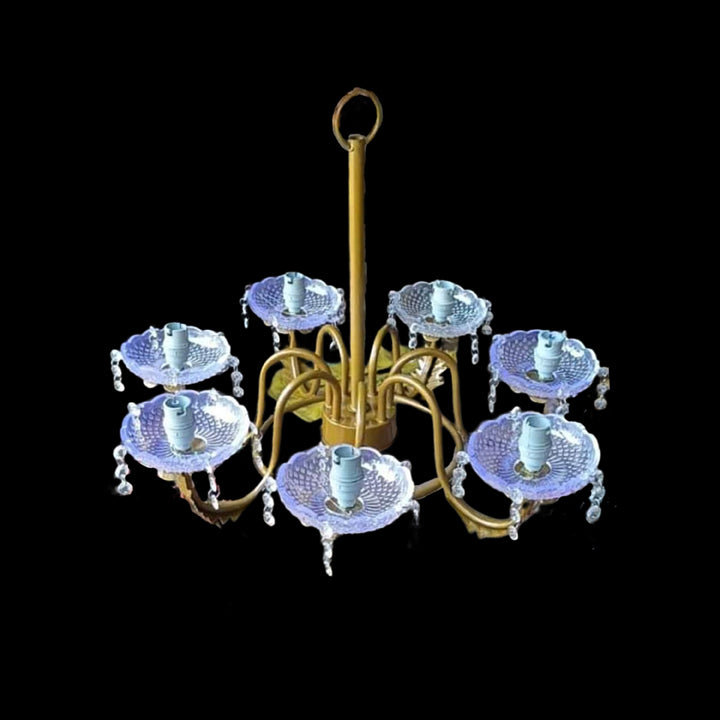7 LIGHT METAL ACRYLIC KATORI CHANDELIER