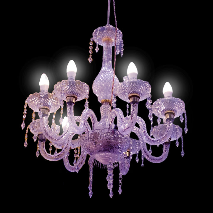 ACRYLIC CHANDELIER - 8 BULB - TRANSPARANT COLOUR