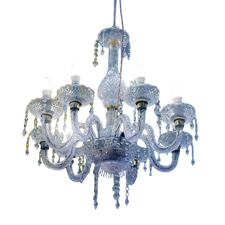 ACRYLIC CHANDELIER - 8 BULB - TRANSPARANT COLOUR