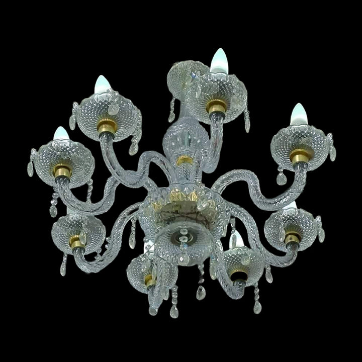 ACRYLIC CHANDELIER - 8 BULB - TRANSPARANT COLOUR