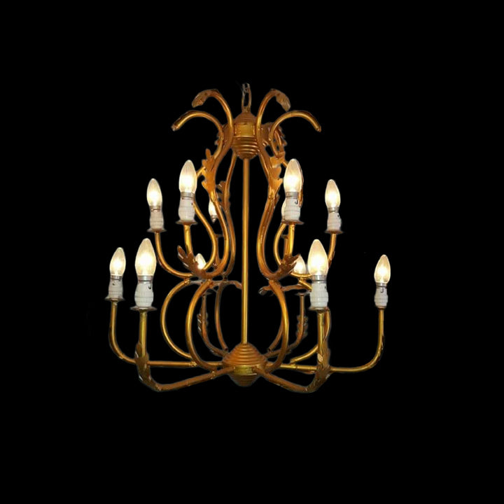 12 LIGHT METAL TOW STAPE  CHANDELIER