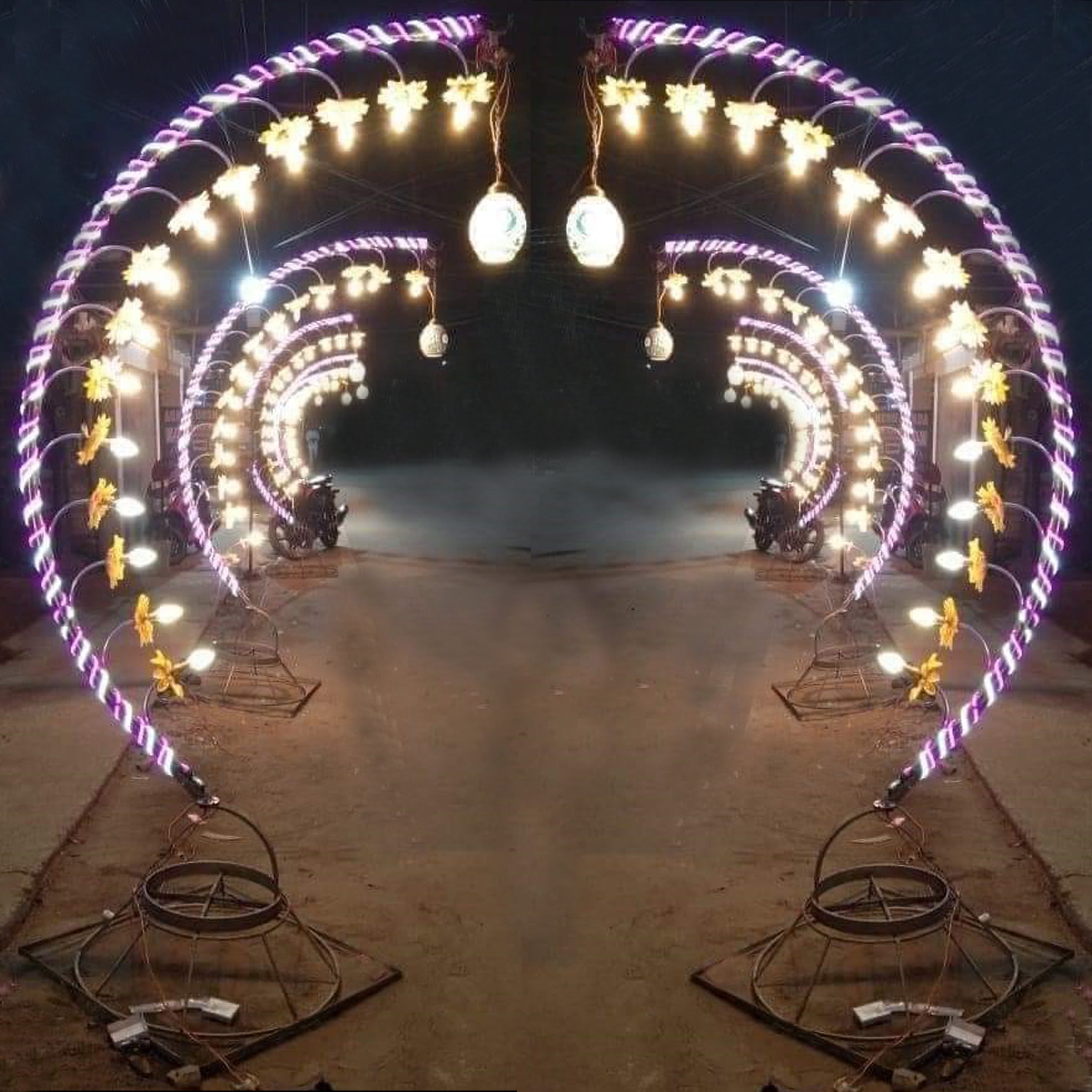 14 Light Half Ring  Entry Stand - Left right