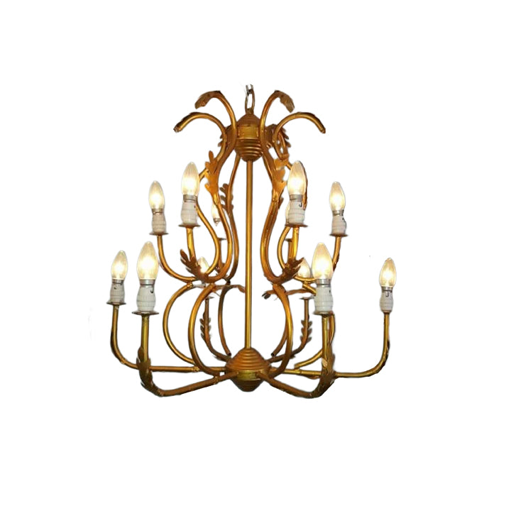 12 LIGHT METAL TOW STAPE  CHANDELIER